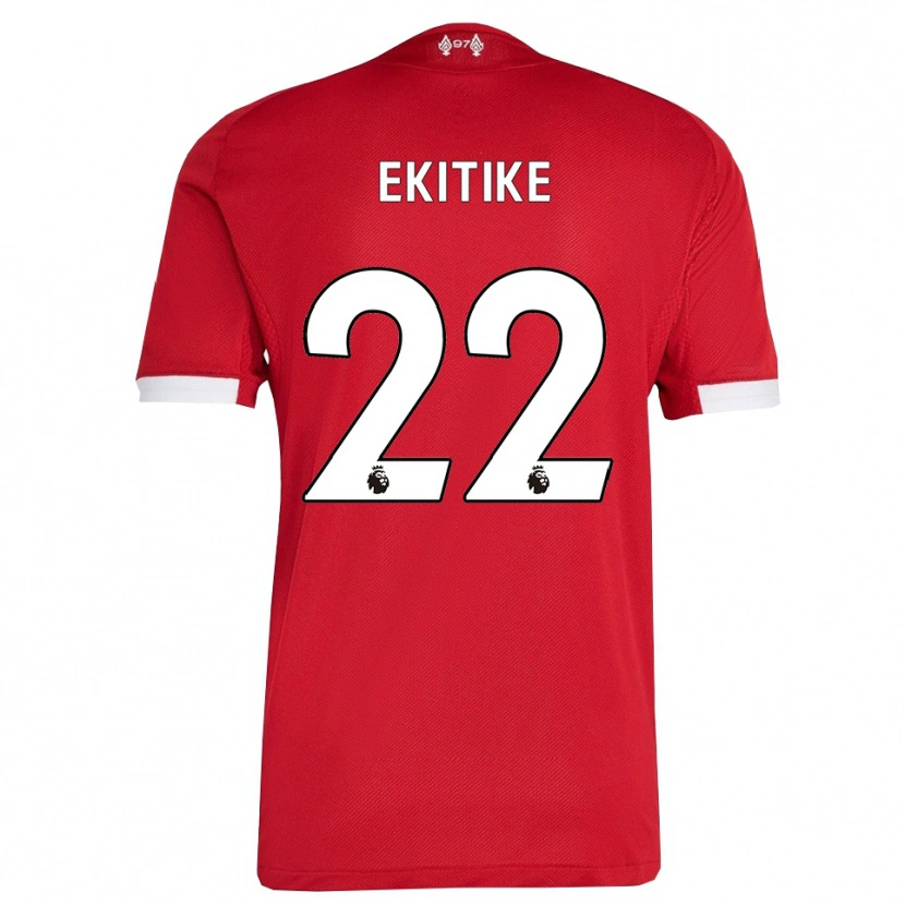 Danxen Herren Hugo Ekitiké #22 Rot Weiß Heimtrikot Trikot 2025/26 T-Shirt