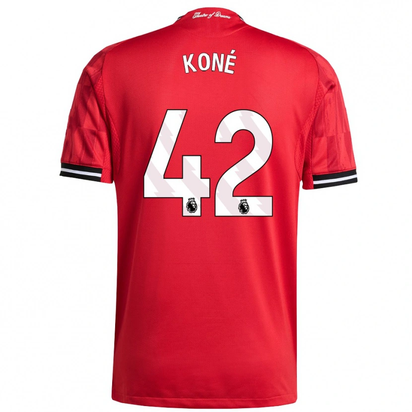 Danxen Herren Sékou Koné #42 Rot Schwarz Weiß Heimtrikot Trikot 2025/26 T-Shirt