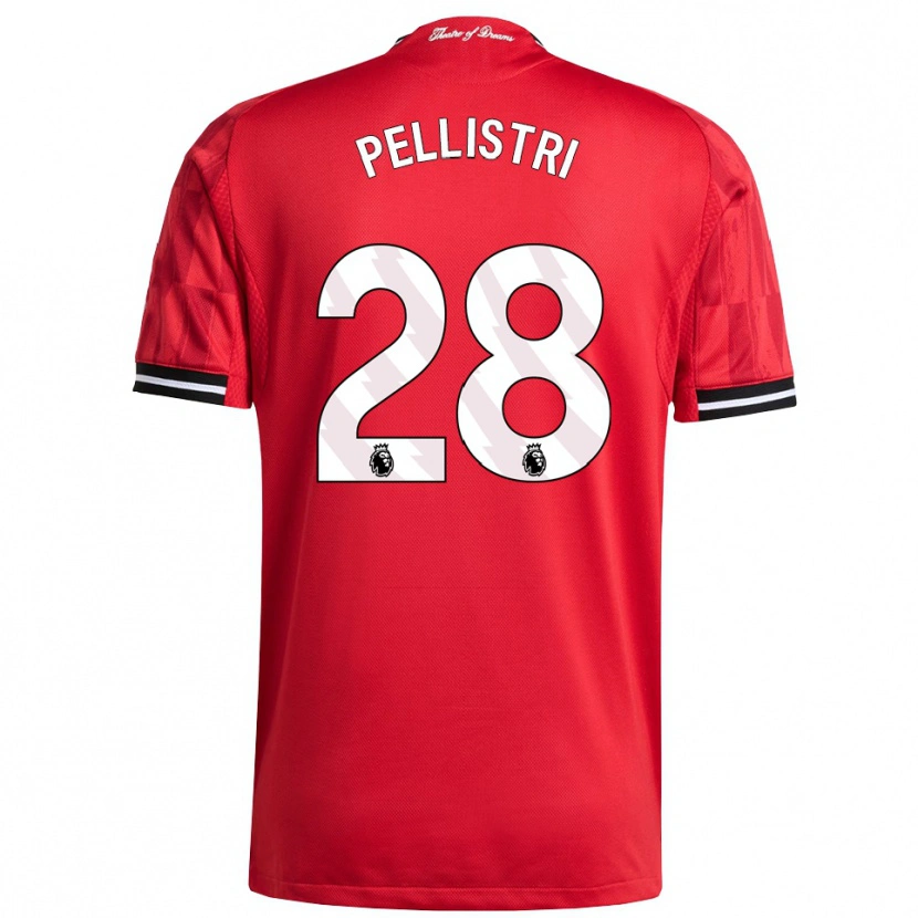 Danxen Herren Facundo Pellistri #28 Rot Schwarz Weiß Heimtrikot Trikot 2025/26 T-Shirt