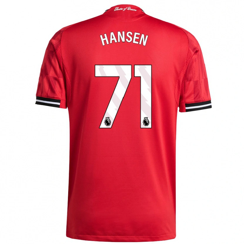 Danxen Herren Isak Hansen-Aaroen #71 Rot Schwarz Weiß Heimtrikot Trikot 2025/26 T-Shirt