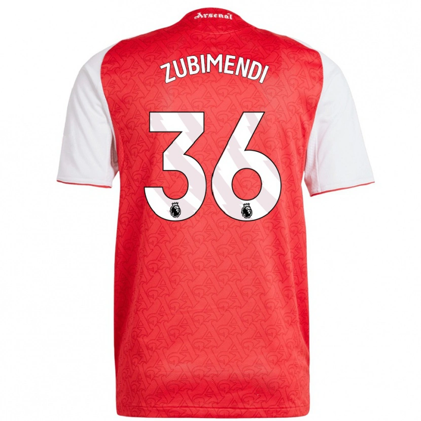 Danxen Herren Martín Zubimendi #36 Rot Weiß Heimtrikot Trikot 2025/26 T-Shirt