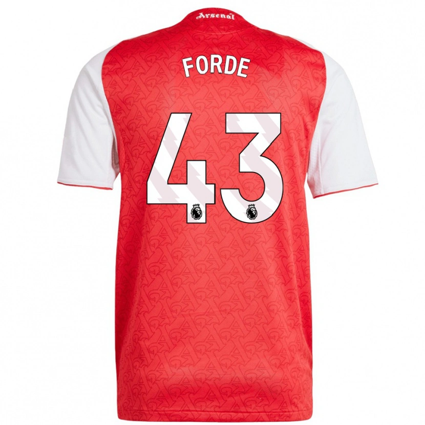 Danxen Herren Romari Forde #43 Rot Weiß Heimtrikot Trikot 2025/26 T-Shirt