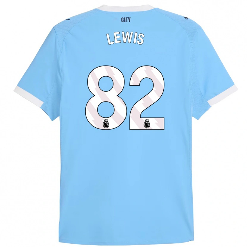 Danxen Herren Rico Lewis #82 Himmelblau Weiß Heimtrikot Trikot 2025/26 T-Shirt