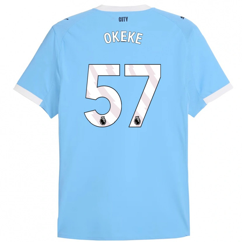 Danxen Herren Michael Okeke #57 Himmelblau Weiß Heimtrikot Trikot 2025/26 T-Shirt
