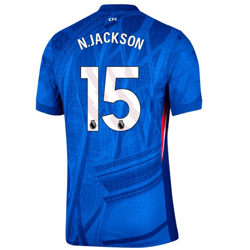 Danxen Herren Nicolas Jackson #15 Blau Weiß Heimtrikot Trikot 2025/26 T-Shirt