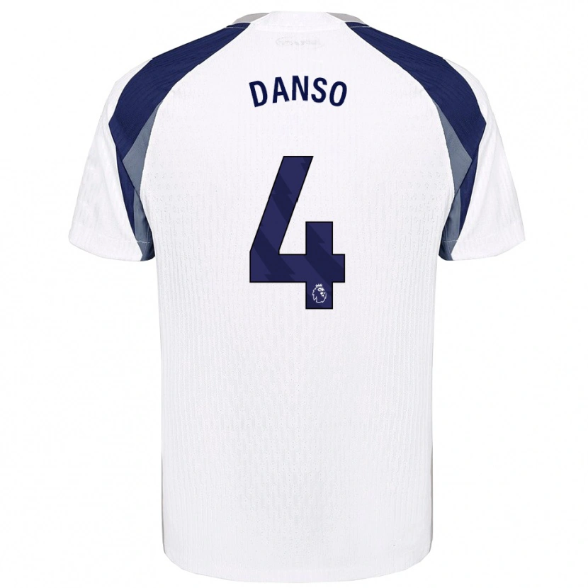 Danxen Herren Kevin Danso #4 Weiß Marineblau Heimtrikot Trikot 2025/26 T-Shirt