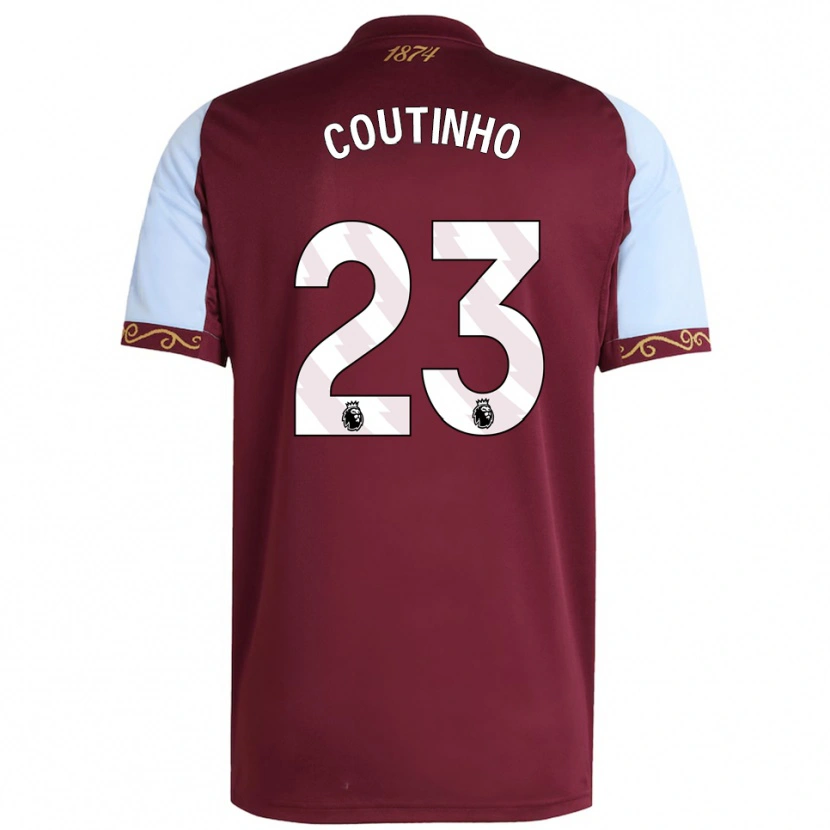 Danxen Herren Philippe Coutinho #23 Burgunderrot Himmelblau Heimtrikot Trikot 2025/26 T-Shirt