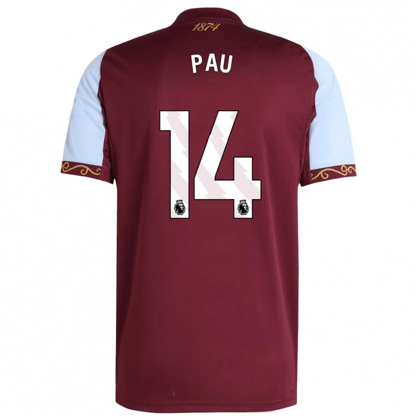 Danxen Herren Pau Torres #14 Burgunderrot Himmelblau Heimtrikot Trikot 2025/26 T-Shirt