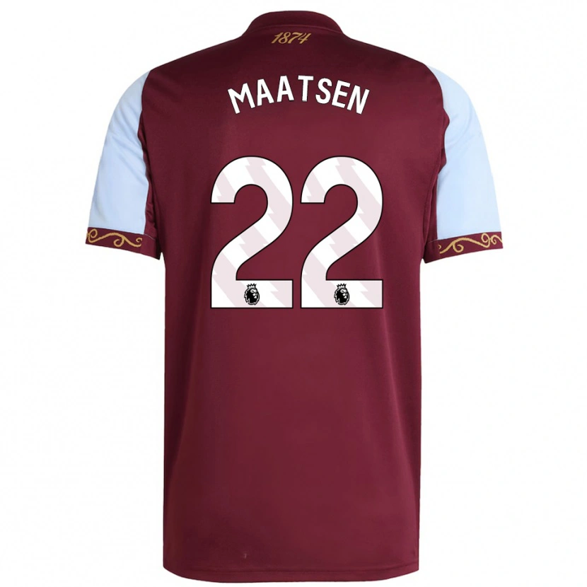Danxen Herren Ian Maatsen #22 Burgunderrot Himmelblau Heimtrikot Trikot 2025/26 T-Shirt