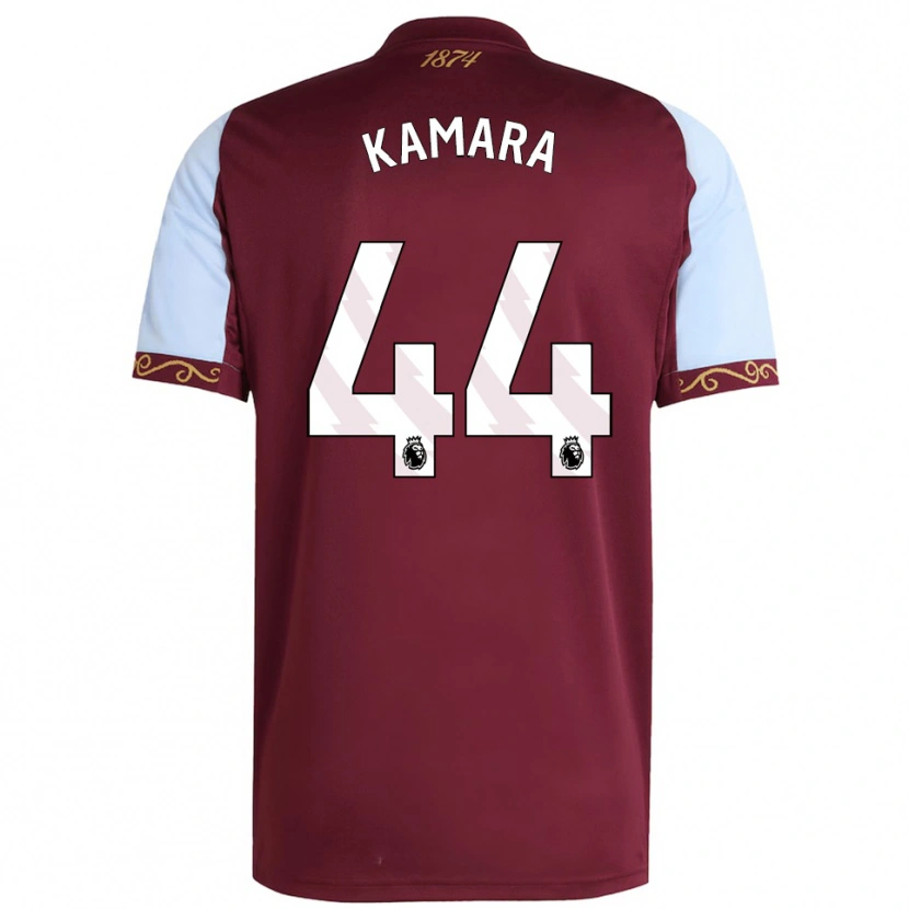 Danxen Herren Boubacar Kamara #44 Burgunderrot Himmelblau Heimtrikot Trikot 2025/26 T-Shirt