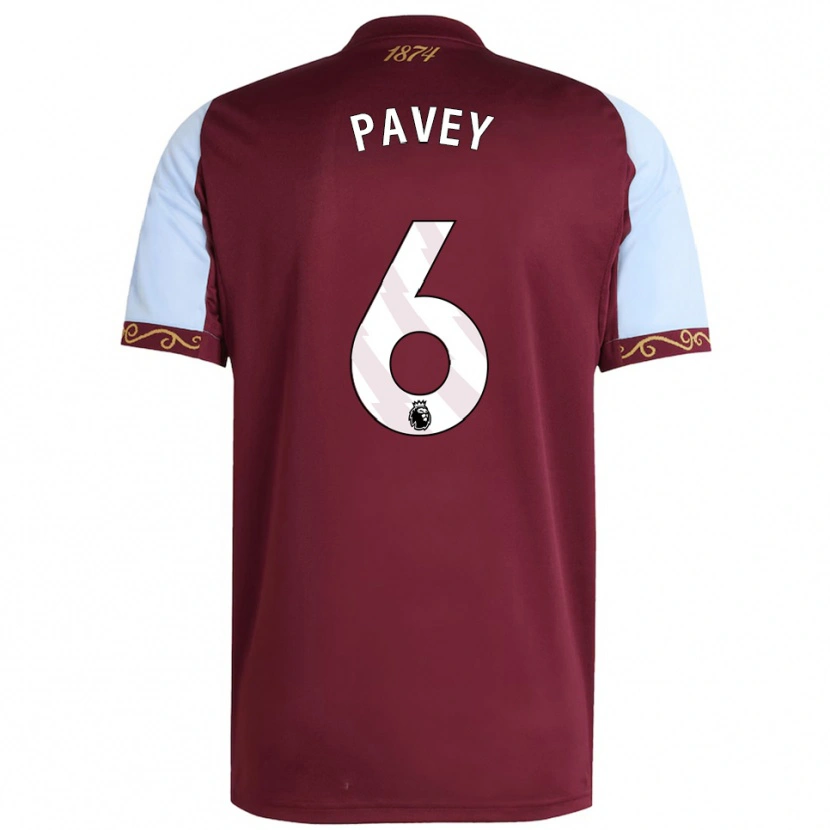 Danxen Herren Charlie Pavey #6 Burgunderrot Himmelblau Heimtrikot Trikot 2025/26 T-Shirt
