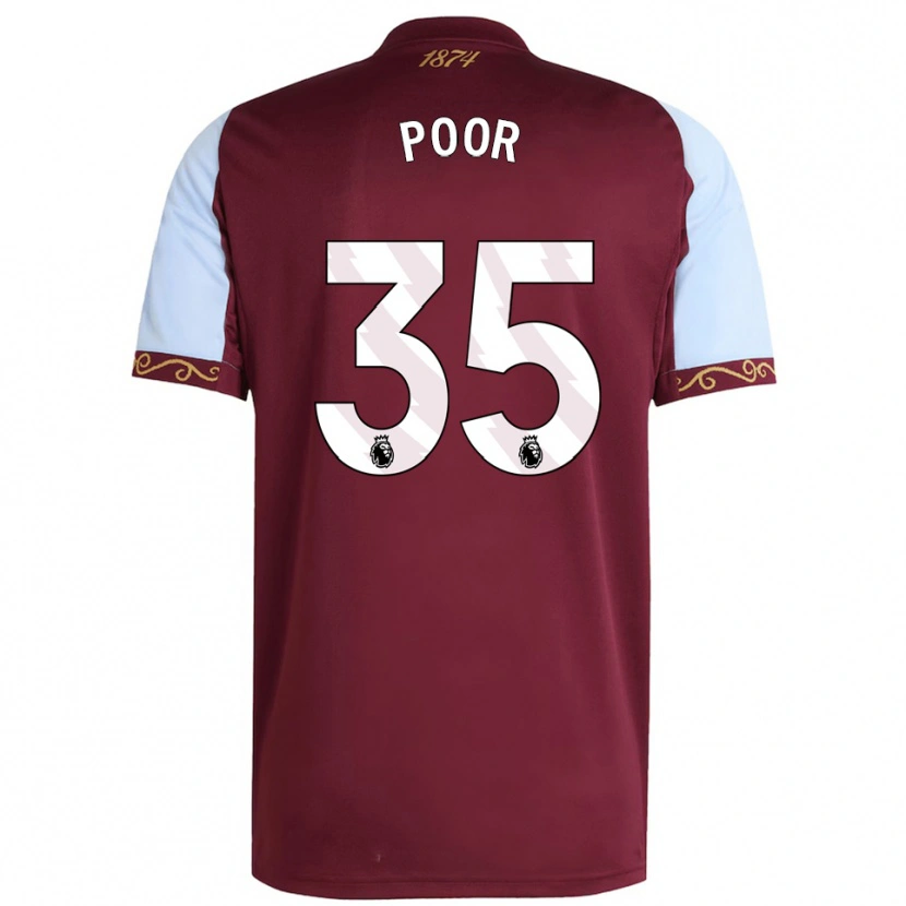 Danxen Herren Sophia Poor #35 Burgunderrot Himmelblau Heimtrikot Trikot 2025/26 T-Shirt