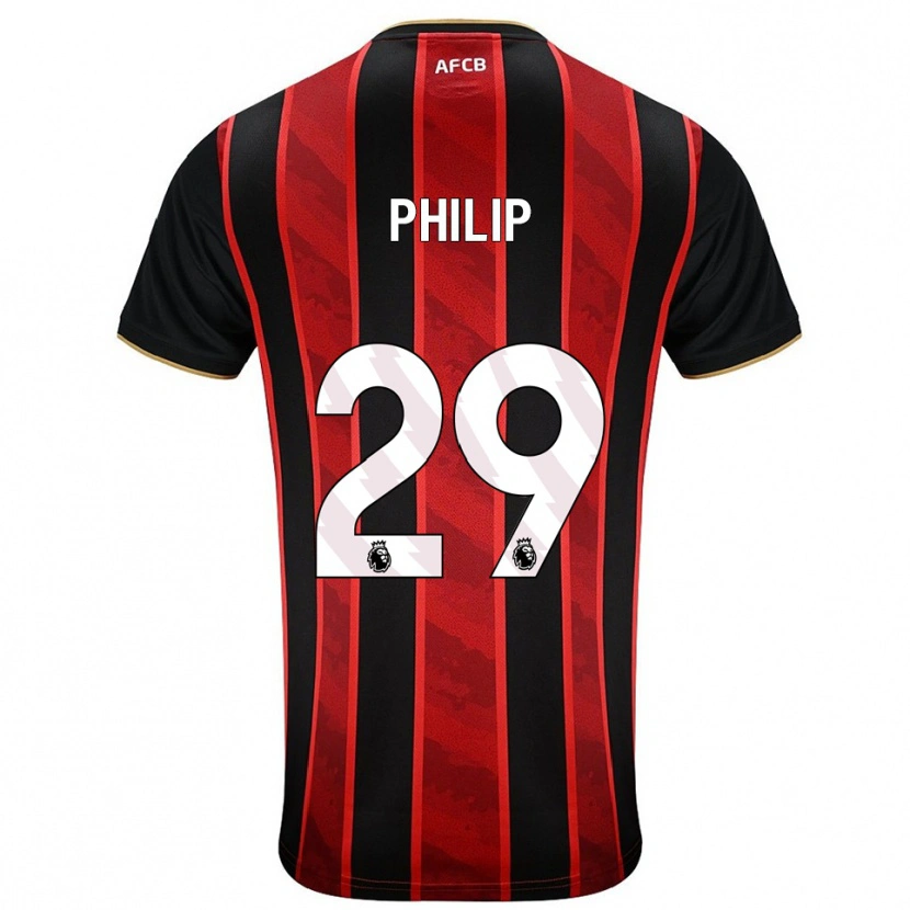 Danxen Herren Philip Billing #29 Rot Schwarz Heimtrikot Trikot 2025/26 T-Shirt