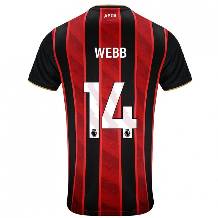 Danxen Herren Harry Webb #14 Rot Schwarz Heimtrikot Trikot 2025/26 T-Shirt
