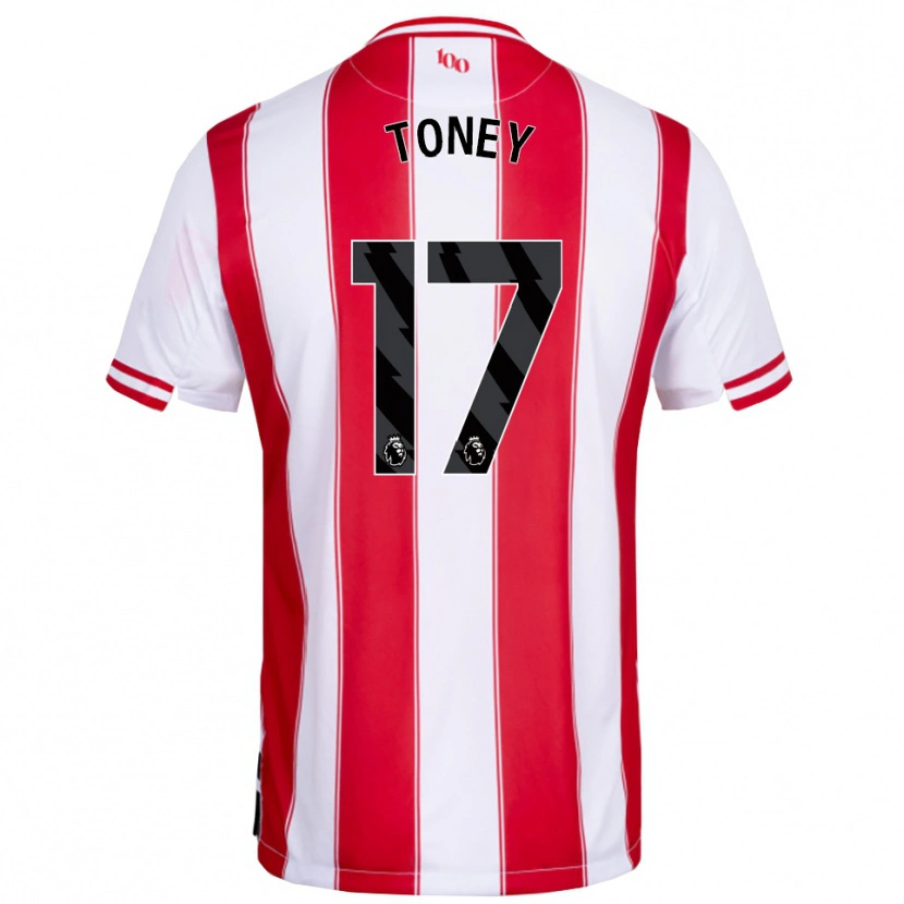Danxen Herren Ivan Toney #17 Rot Weiß Heimtrikot Trikot 2025/26 T-Shirt
