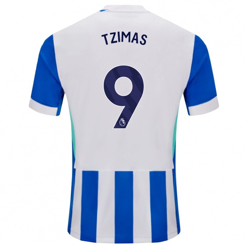 Danxen Herren Stefanos Tzimas #9 Blau Weiß Heimtrikot Trikot 2025/26 T-Shirt