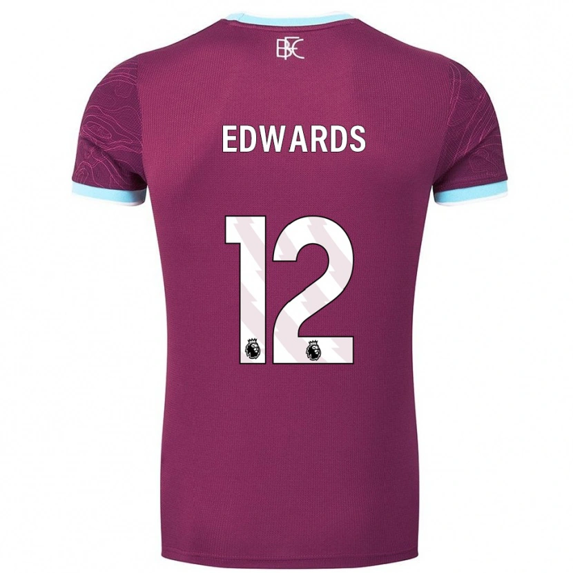 Danxen Herren Connor Edwards #12 Burgunderrot Himmelblau Heimtrikot Trikot 2025/26 T-Shirt