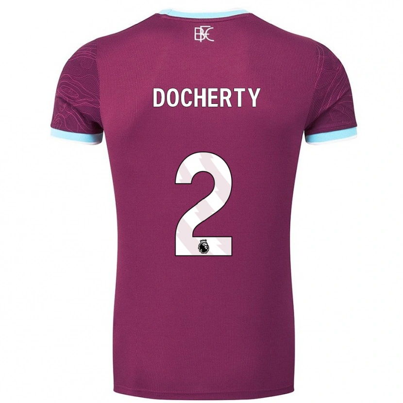 Danxen Herren Charley Docherty #2 Burgunderrot Himmelblau Heimtrikot Trikot 2025/26 T-Shirt
