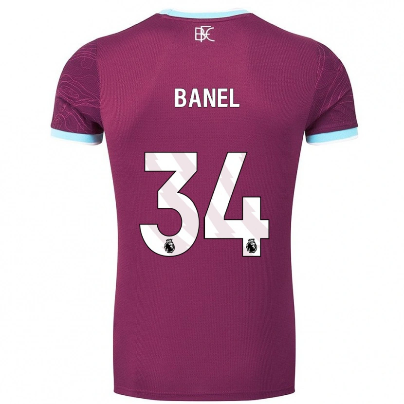 Danxen Herren Jaydon Banel #34 Burgunderrot Himmelblau Heimtrikot Trikot 2025/26 T-Shirt