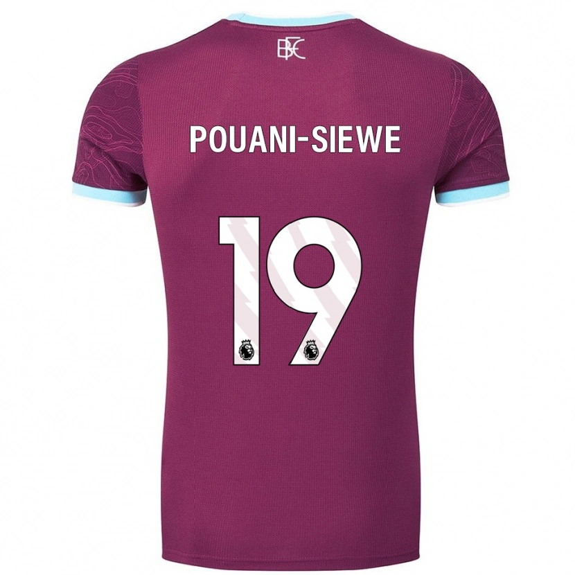 Danxen Herren Brandon Pouani #19 Burgunderrot Himmelblau Heimtrikot Trikot 2025/26 T-Shirt