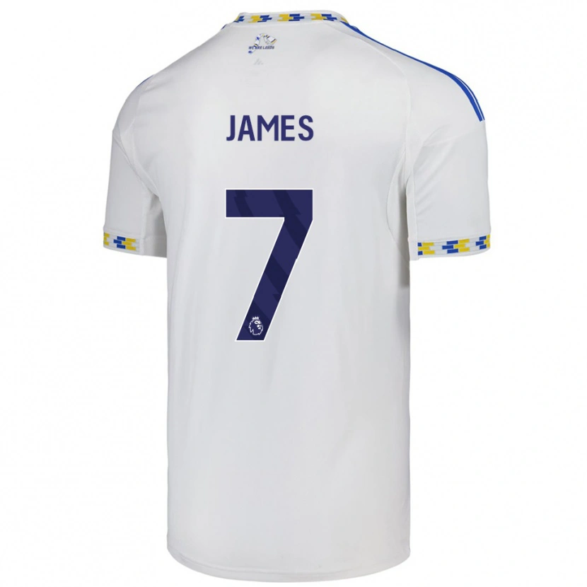 Danxen Herren Daniel James #7 Weiß Blau Heimtrikot Trikot 2025/26 T-Shirt