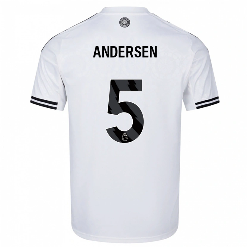 Danxen Herren Joachim Andersen #5 Weiß Schwarz Heimtrikot Trikot 2025/26 T-Shirt