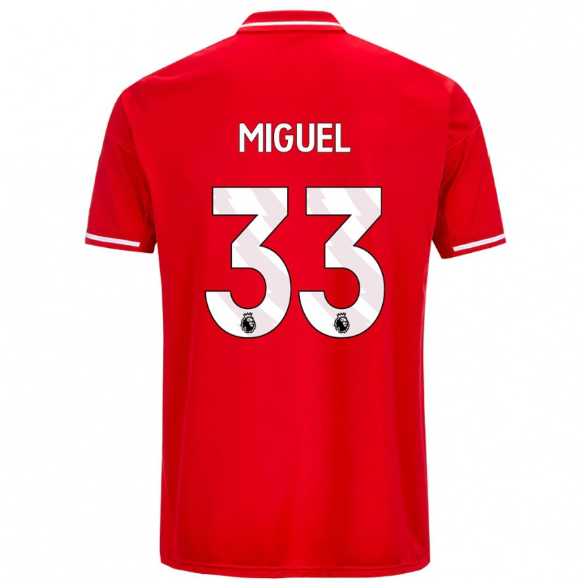 Danxen Herren Carlos Miguel #33 Rot Weiß Heimtrikot Trikot 2025/26 T-Shirt