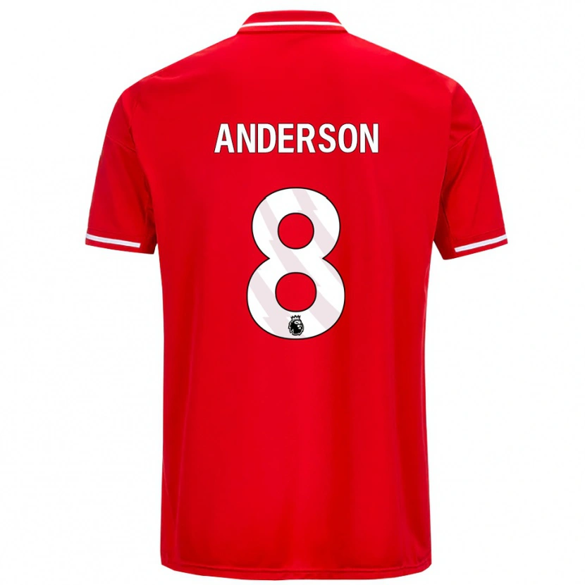 Danxen Herren Elliot Anderson #8 Rot Weiß Heimtrikot Trikot 2025/26 T-Shirt