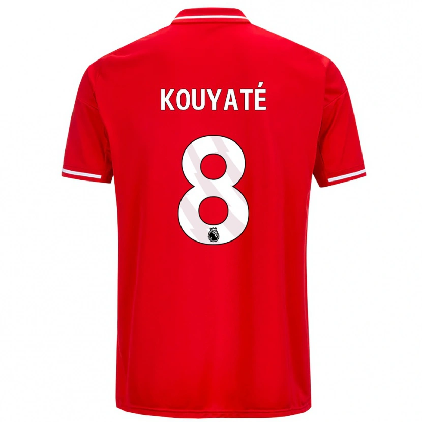 Danxen Herren Cheikhou Kouyate #8 Rot Weiß Heimtrikot Trikot 2025/26 T-Shirt