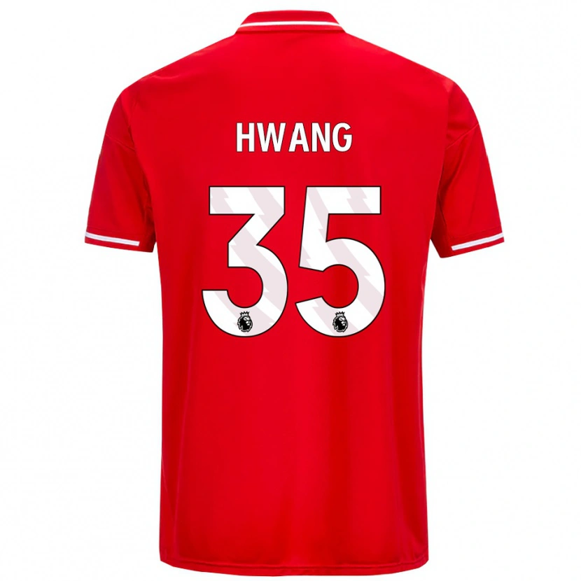 Danxen Herren Ui-Jo Hwang #35 Rot Weiß Heimtrikot Trikot 2025/26 T-Shirt