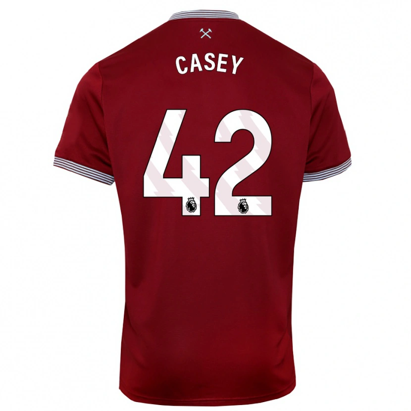 Danxen Herren Kaelan Casey #42 Burgunderrot Weiß Heimtrikot Trikot 2025/26 T-Shirt