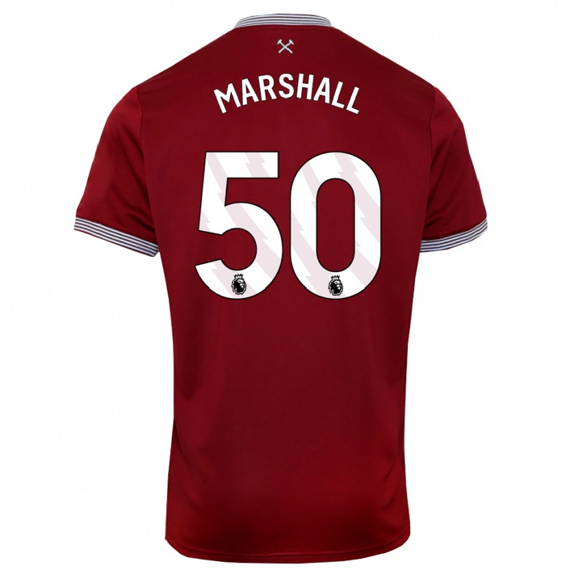 Danxen Herren Callum Marshall #50 Burgunderrot Weiß Heimtrikot Trikot 2025/26 T-Shirt
