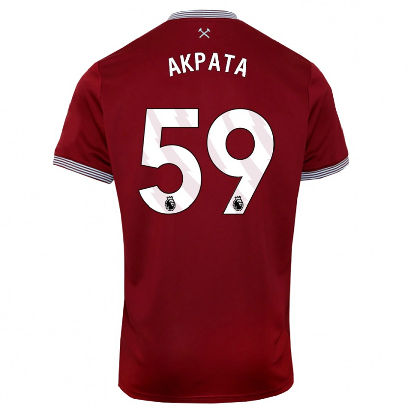 Danxen Herren Tyron Akpata #59 Burgunderrot Weiß Heimtrikot Trikot 2025/26 T-Shirt