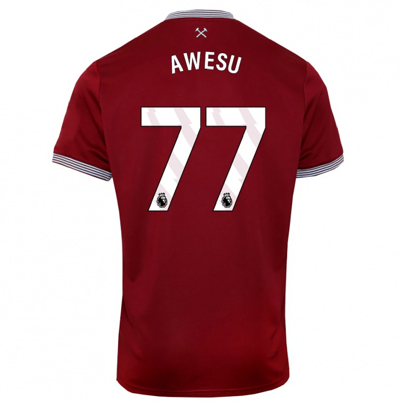 Danxen Herren Lanre Awesu #77 Burgunderrot Weiß Heimtrikot Trikot 2025/26 T-Shirt