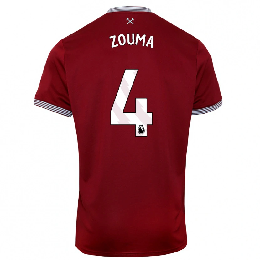 Danxen Herren Kurt Zouma #4 Burgunderrot Weiß Heimtrikot Trikot 2025/26 T-Shirt