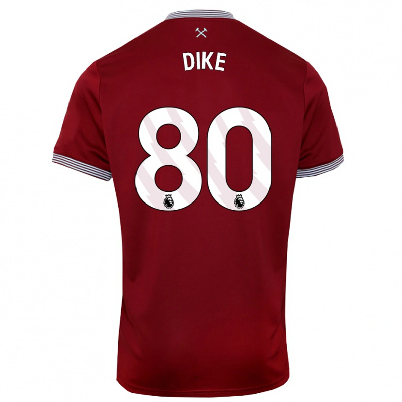 Danxen Herren Andre Dike #80 Burgunderrot Weiß Heimtrikot Trikot 2025/26 T-Shirt