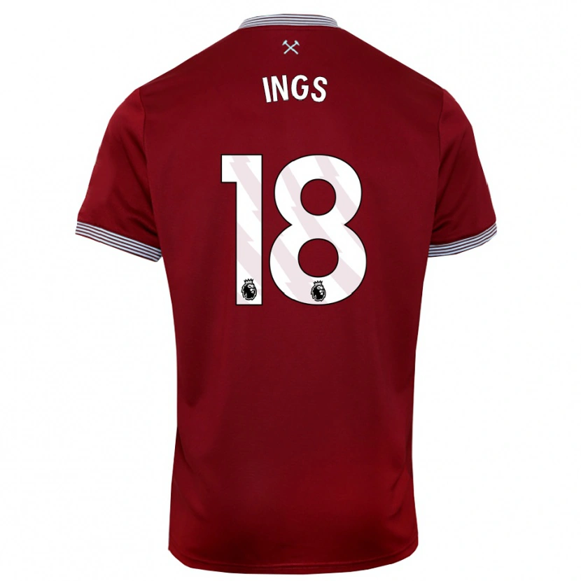 Danxen Herren Danny Ings #18 Burgunderrot Weiß Heimtrikot Trikot 2025/26 T-Shirt
