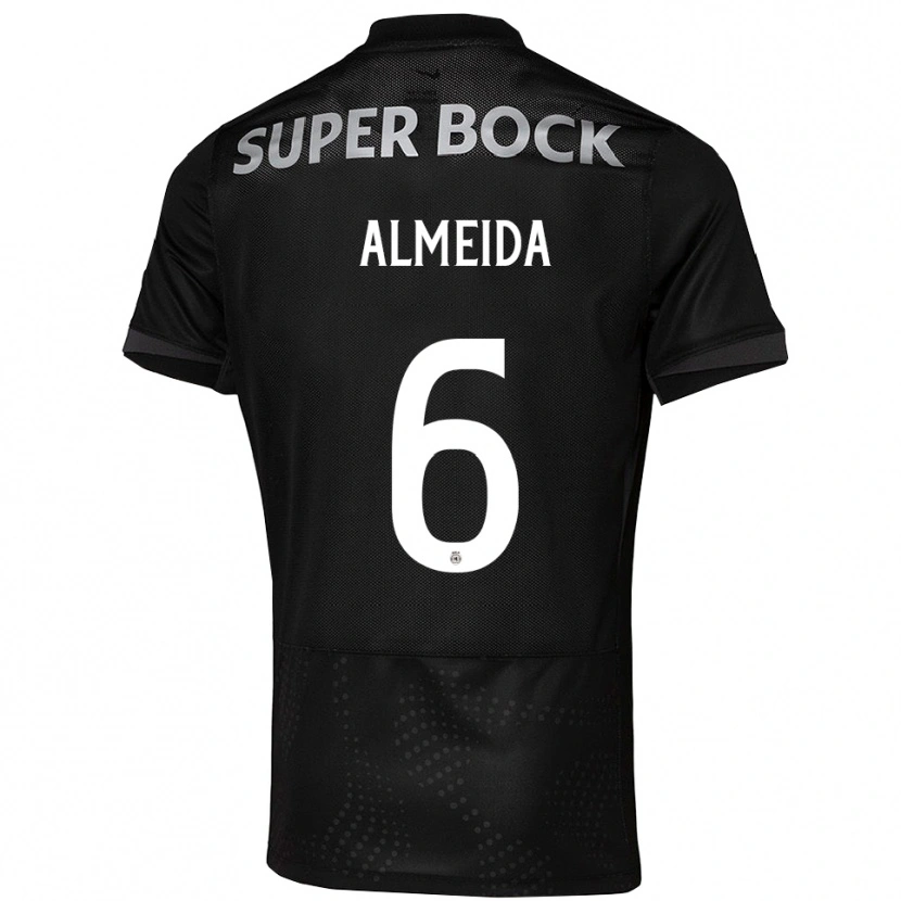 Danxen Herren Martim Almeida #6 Schwarz Weiß Auswärtstrikot Trikot 2025/26 T-Shirt