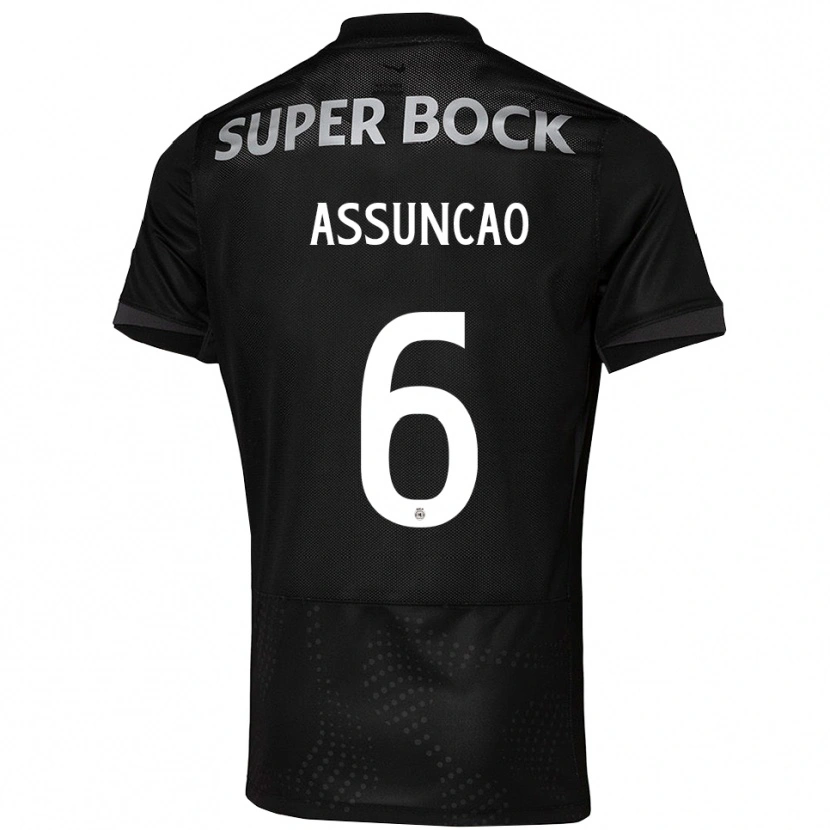Danxen Herren João Assunção #6 Schwarz Weiß Auswärtstrikot Trikot 2025/26 T-Shirt