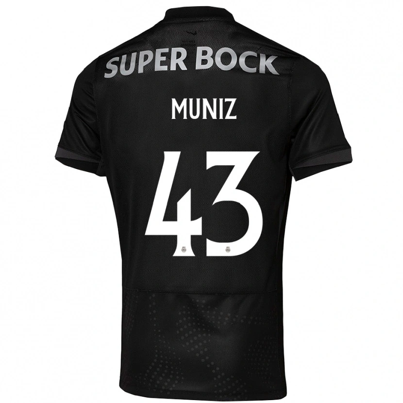 Danxen Herren João Muniz #43 Schwarz Weiß Auswärtstrikot Trikot 2025/26 T-Shirt