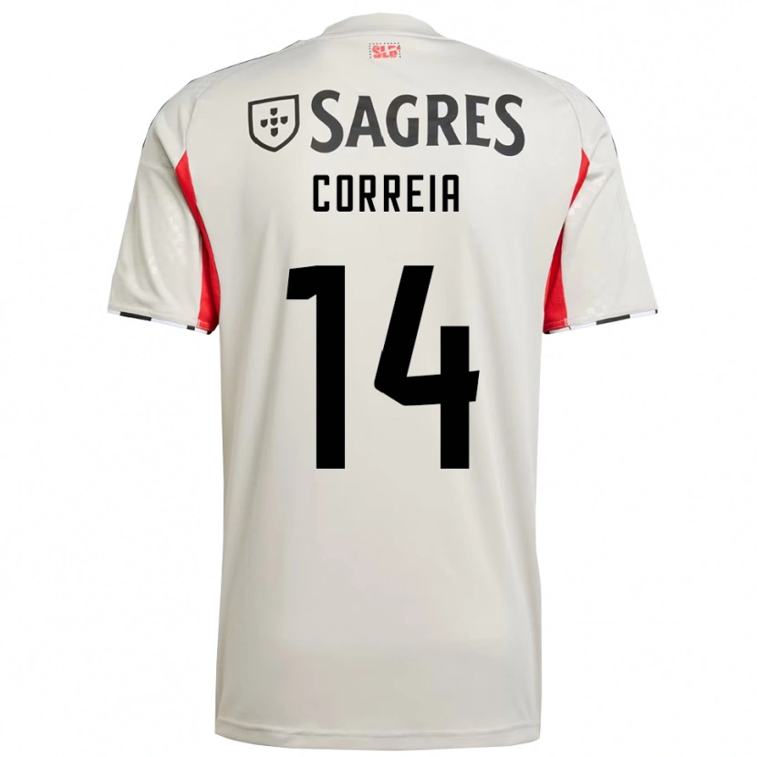 Danxen Herren Carolina Correia #14 Creme Weiß Rot Auswärtstrikot Trikot 2025/26 T-Shirt
