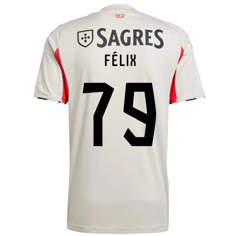 Danxen Herren Hugo Félix #79 Creme Weiß Rot Auswärtstrikot Trikot 2025/26 T-Shirt