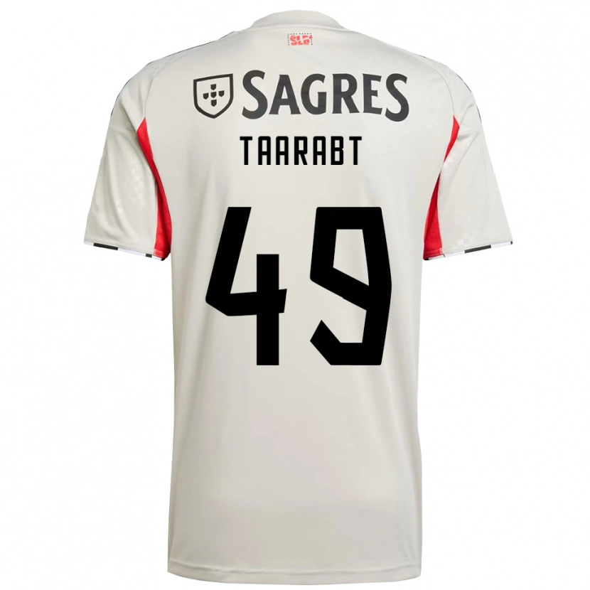 Danxen Herren Adel Taarabt #49 Creme Weiß Rot Auswärtstrikot Trikot 2025/26 T-Shirt