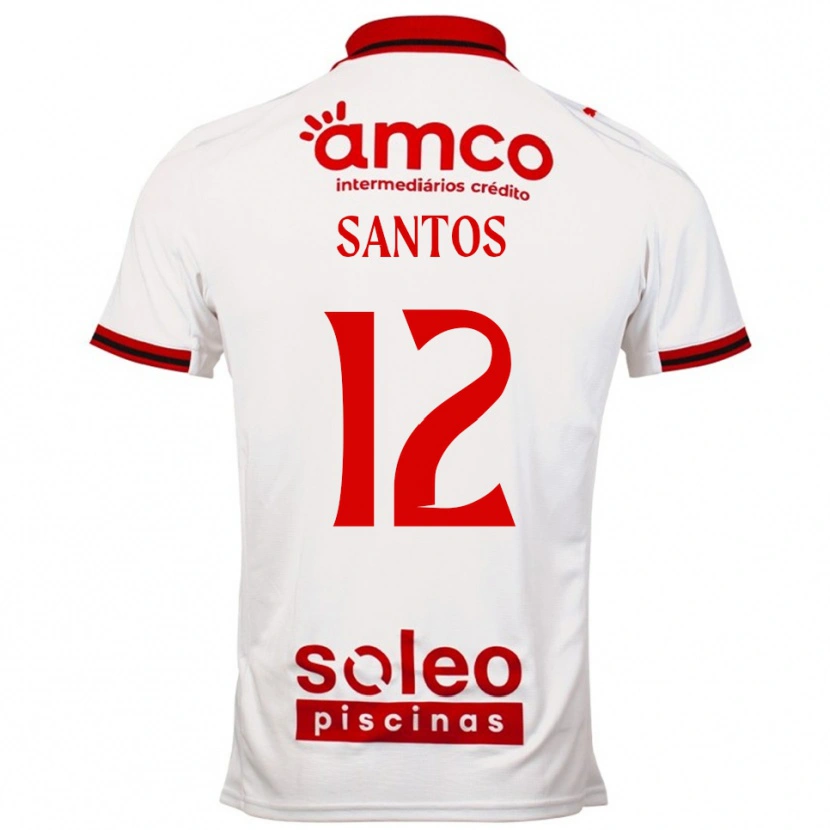 Danxen Herren Matheus Santos #12 Weiß Rot Auswärtstrikot Trikot 2025/26 T-Shirt