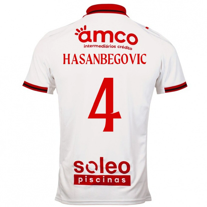 Danxen Herren Melisa Hasanbegović #4 Weiß Rot Auswärtstrikot Trikot 2025/26 T-Shirt