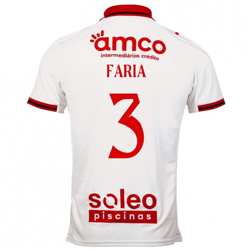 Danxen Herren Hélder Faria #3 Weiß Rot Auswärtstrikot Trikot 2025/26 T-Shirt