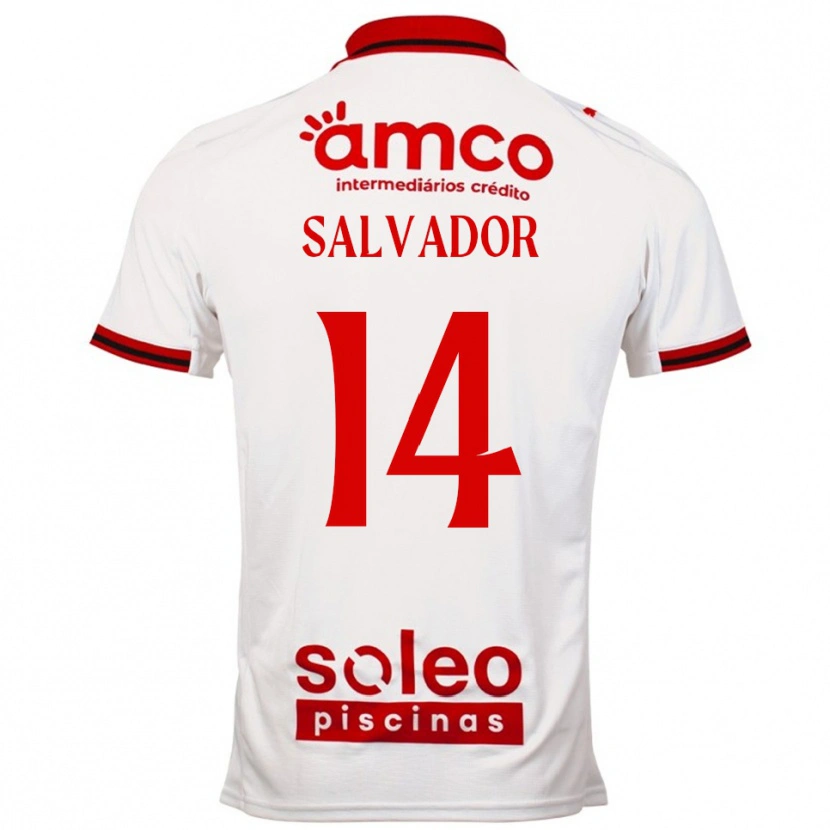 Danxen Herren João Salvador #14 Weiß Rot Auswärtstrikot Trikot 2025/26 T-Shirt