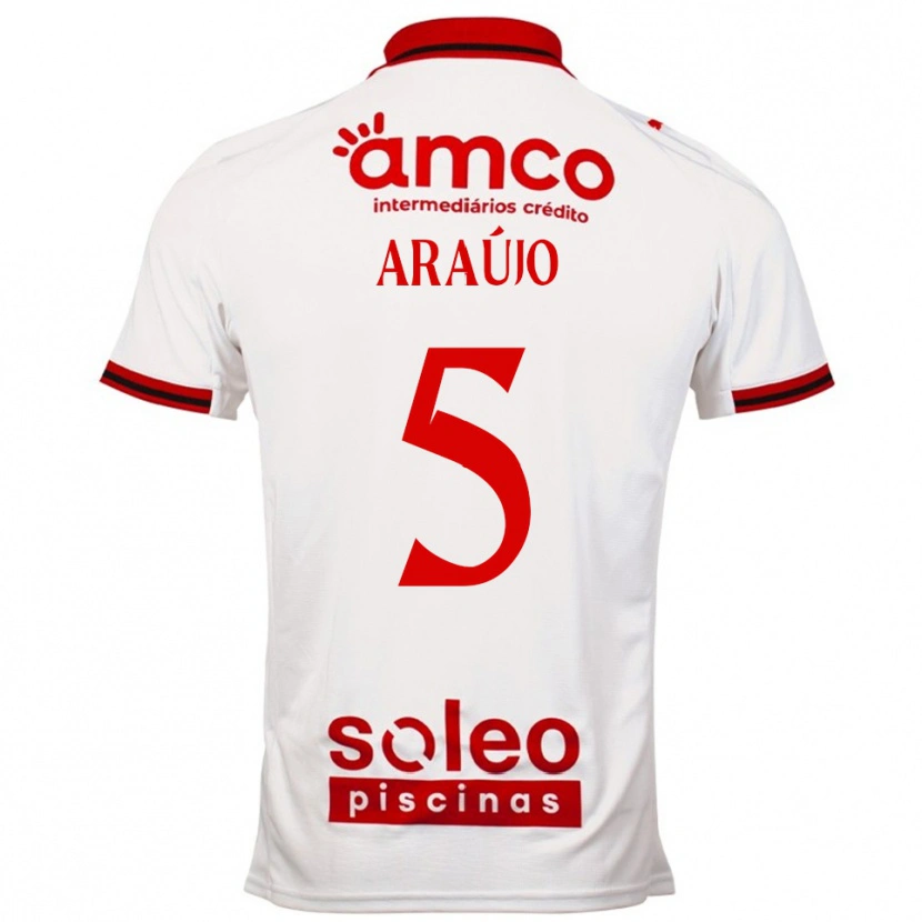 Danxen Herren Matheus Araújo #5 Weiß Rot Auswärtstrikot Trikot 2025/26 T-Shirt