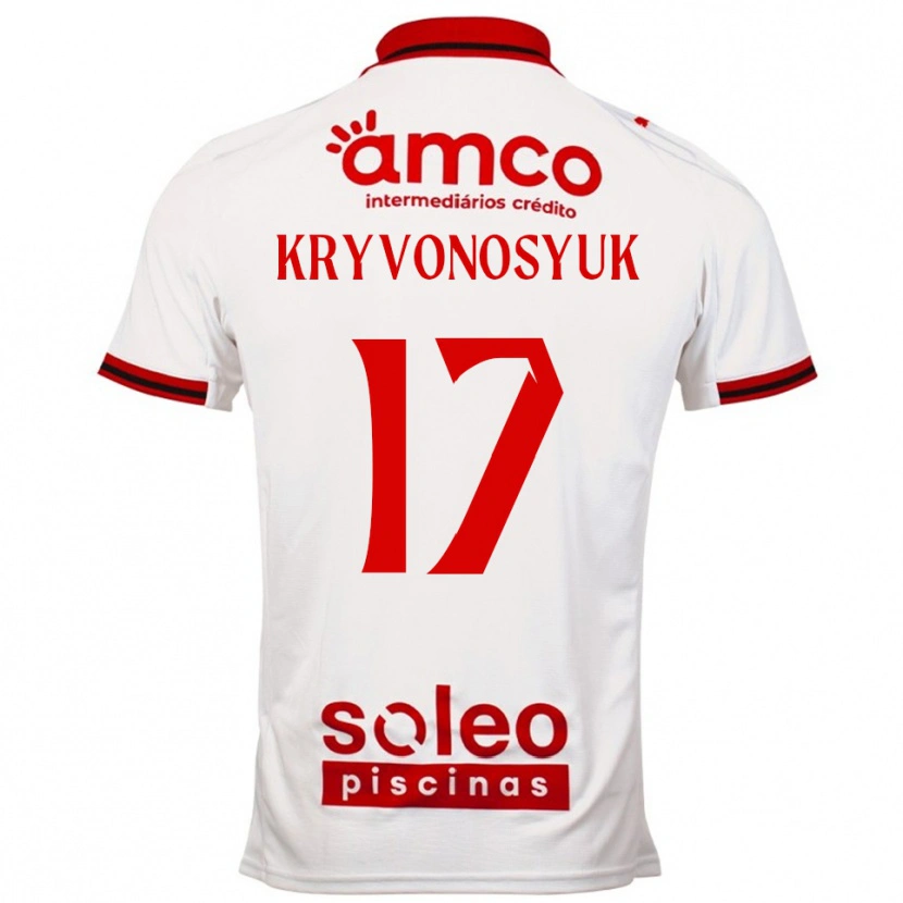 Danxen Herren Leonardo Kryvonosyuk #17 Weiß Rot Auswärtstrikot Trikot 2025/26 T-Shirt