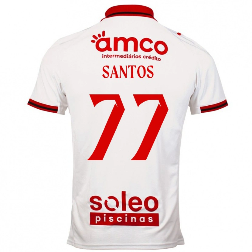 Danxen Herren Edu Santos #77 Weiß Rot Auswärtstrikot Trikot 2025/26 T-Shirt